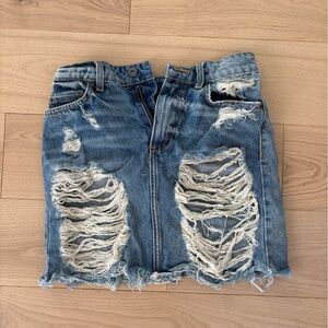 Carmar Distressed Denim Skirt